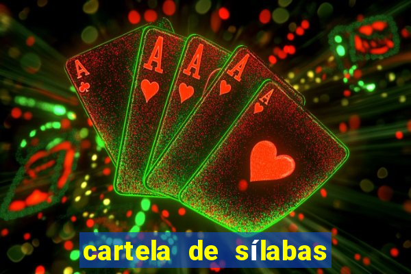 cartela de sílabas para imprimir